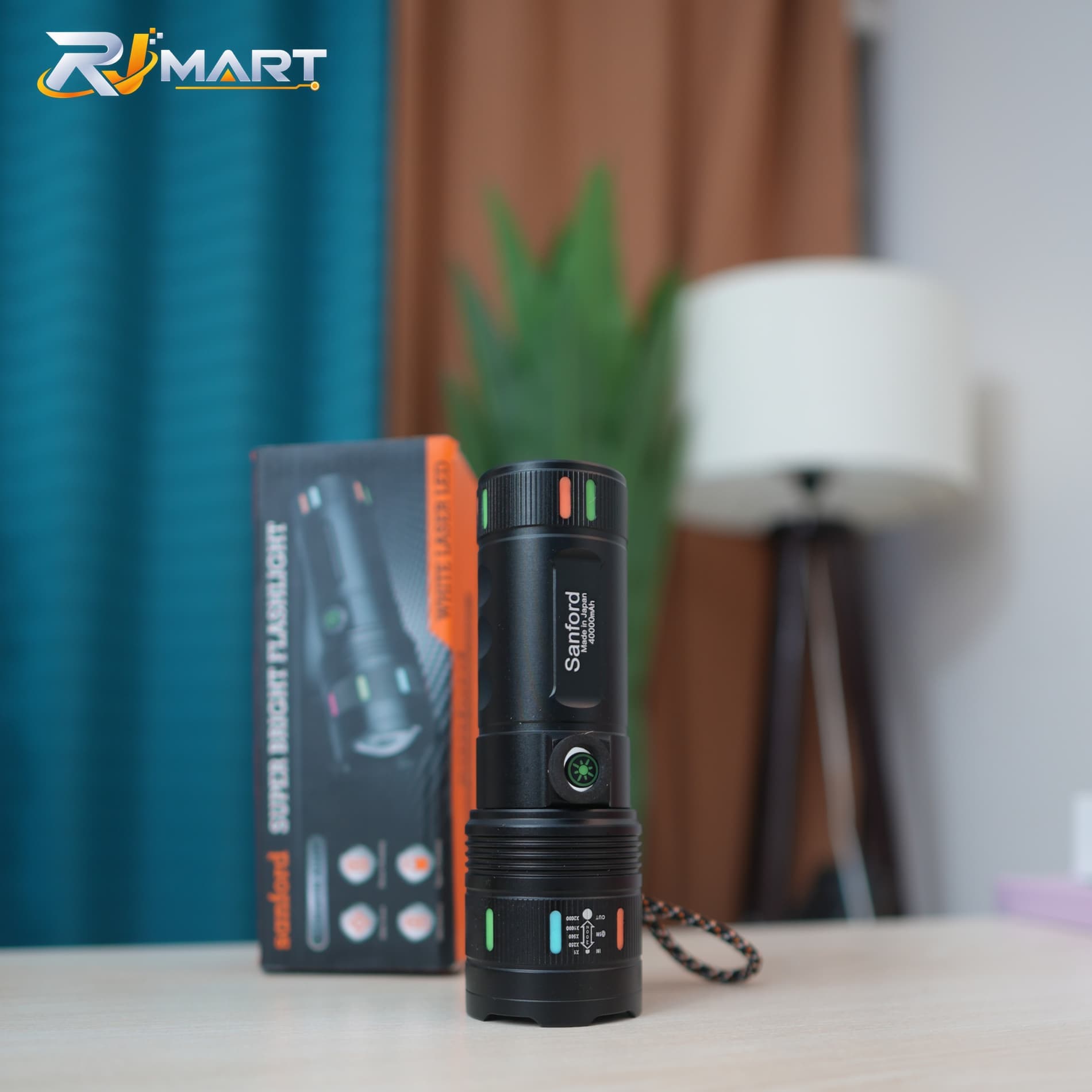 Sanford High Power Super Bright Rechargeable Flashlight 3.7V – 30000mAh
